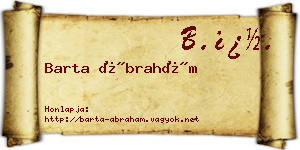 Barta Ábrahám névjegykártya