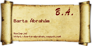 Barta Ábrahám névjegykártya