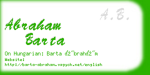 abraham barta business card